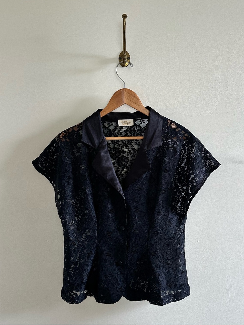 Vintage Victoria's Secret Gold Label lace button up blouse- fits like L